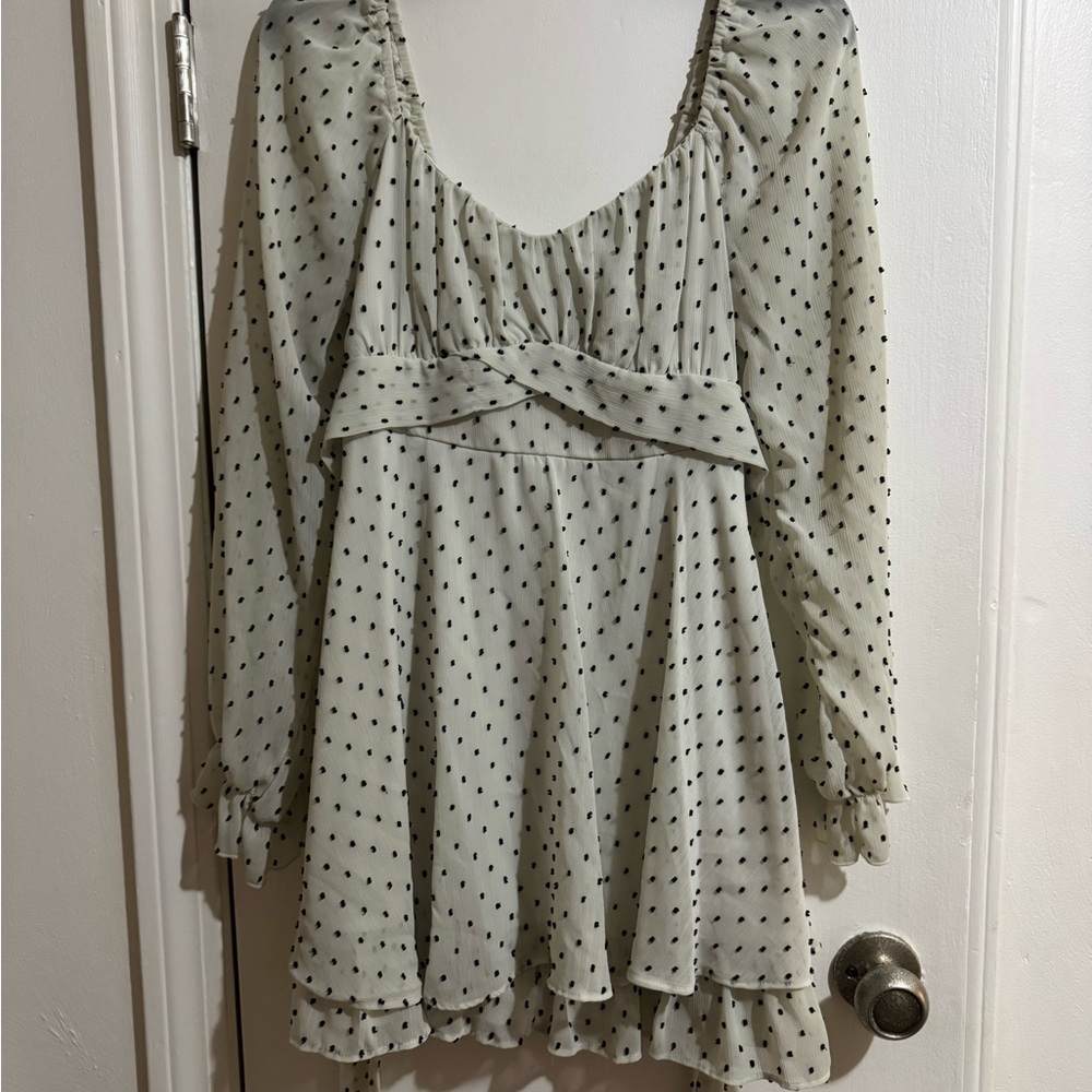 Chic Black Polka Dot Mini Dress